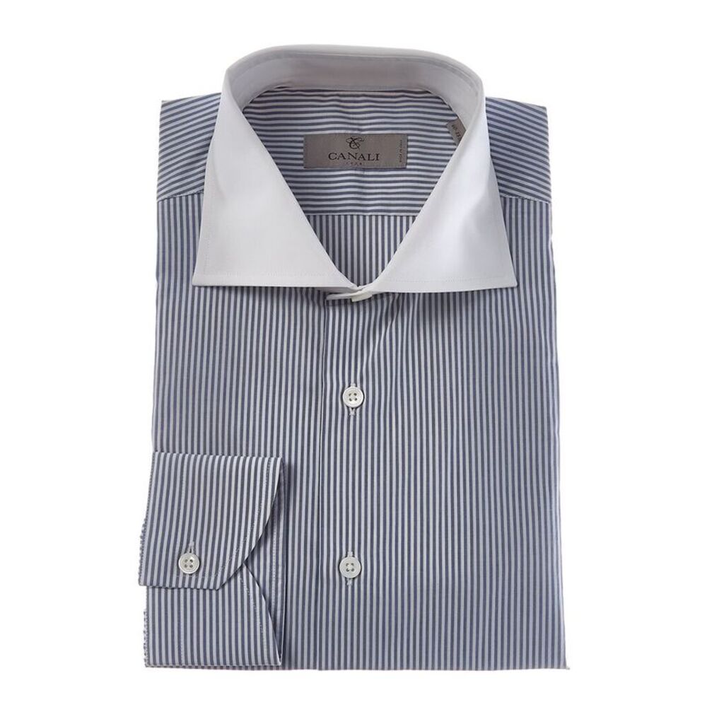 Canali Mens  Dress Shirt, Blue
